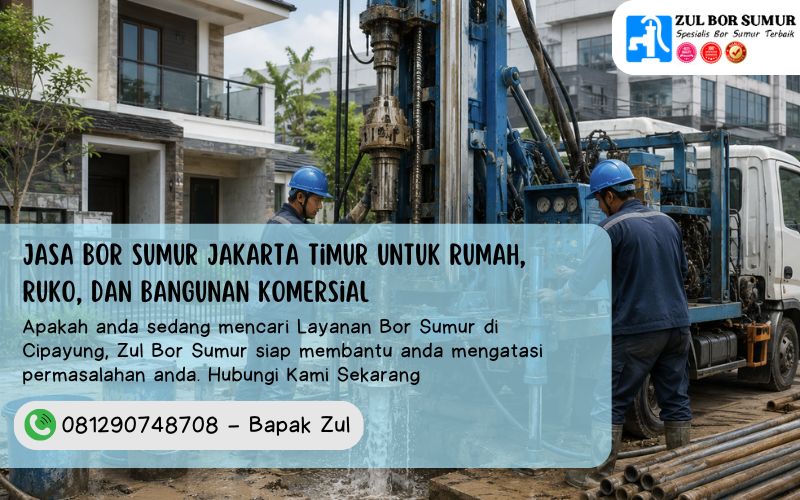Jasa Bor Sumur Jakarta Timur untuk Rumah, Ruko, dan Bangunan Komersial